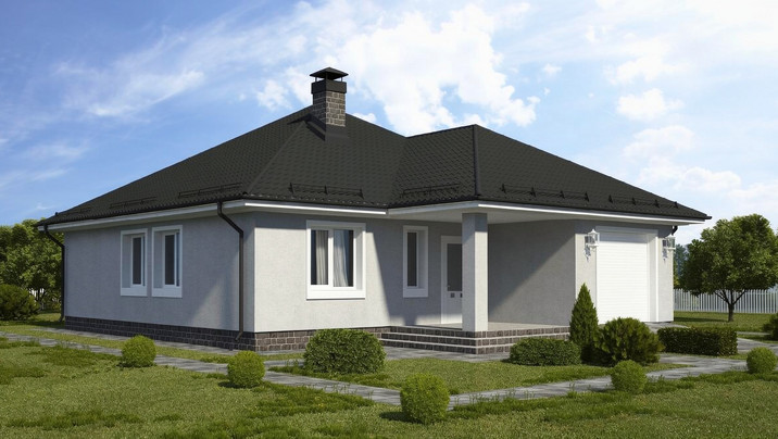 М-49 .Коттедж с тремя комнатами и гаражом 11.6*14.5 м. — фото 1