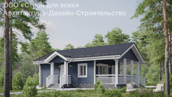 ДН-122 С отделкой Коттедж с двумя спальнями 6*8 м — фото 1