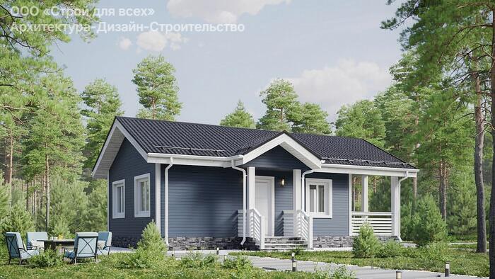 ДН-122 С отделкой Коттедж с двумя спальнями 6*8 м — фото 2