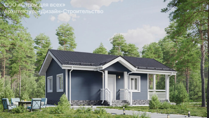 ДН-122 С отделкой Коттедж с двумя спальнями 6*8 м — фото 2