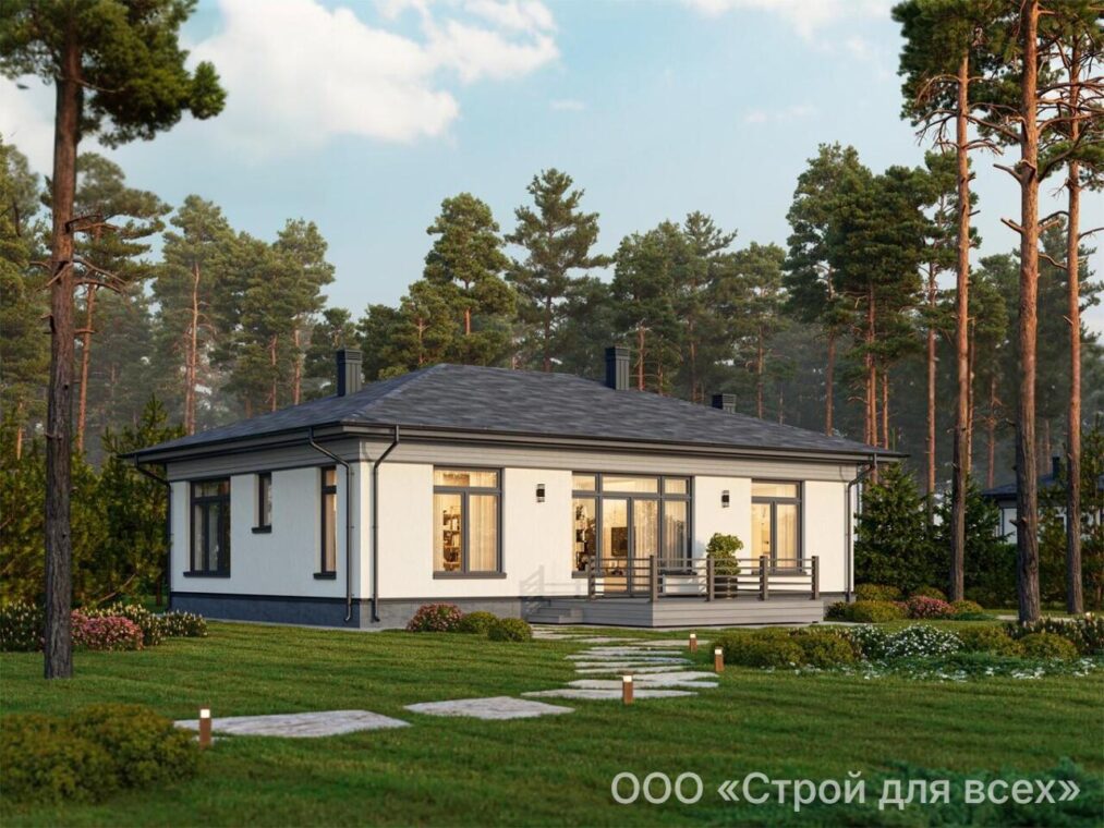ПД-29 Одноэтажный дом с тремя комнатами 15,7 м x 13,4 м — фото 2