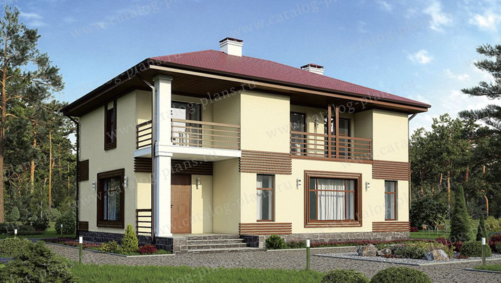 А-82. Коттедж с пятью спальнями и террасой 13×9.6 м. — фото 1