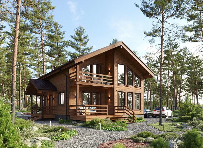 КР-12. Двухэтажный дом с пятью комнатами 11*11 м. — фото 1
