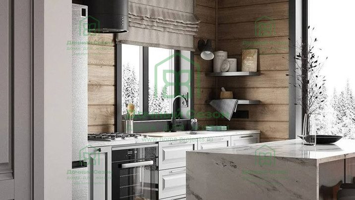 ФК-2. Барнхаус с большой террасой 8×8 м — фото 12