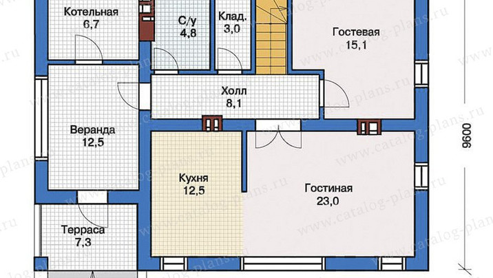 А-82. Коттедж с пятью спальнями и террасой 13×9.6 м. — фото 2