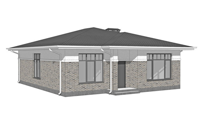 РФ-324 Одноэтажный дом с тремя спальнями 10.4×13.4 м. — фото 3