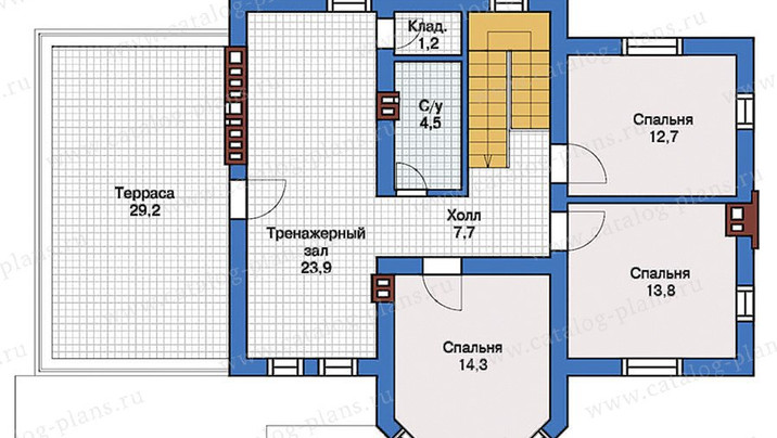 ДП-77 Дом с тремя спальнями,бассейном и тренажерным залом 16.75×11.1 м — фото 3