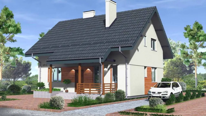 К-005 Мансардный дом с четырьмя спальнями 9.5*10.4 м. — фото 4