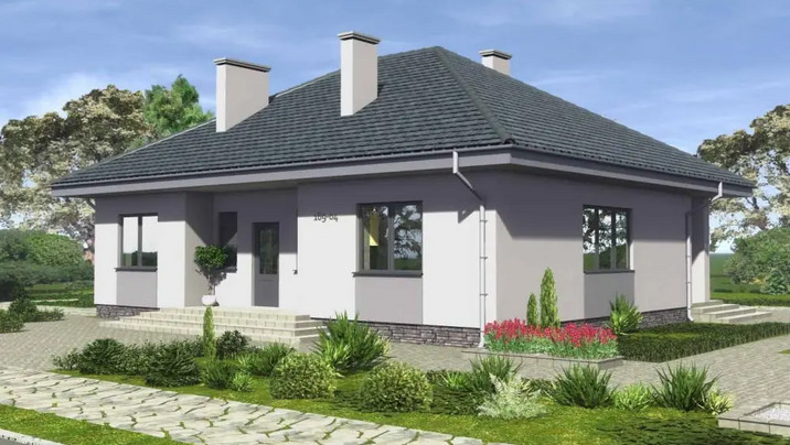 СМ-084 Одноэтажный дом с тремя спальнями 13.3*10,9 м. — фото 5