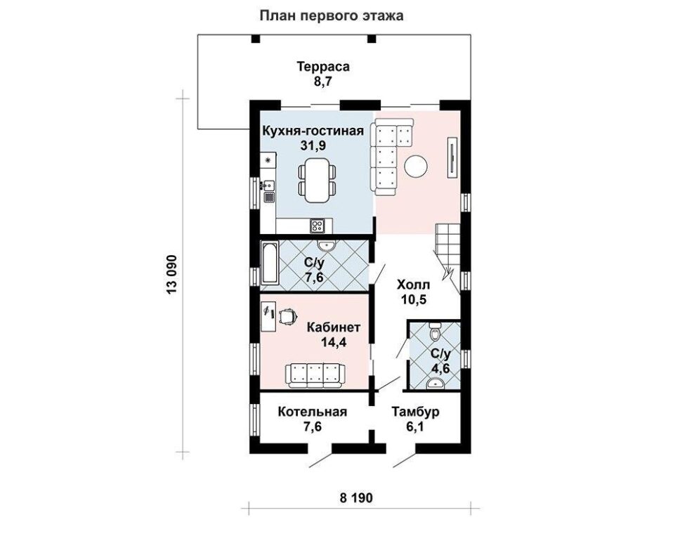 ЛН-287 Барнхаус с тремя спальнями 13.09* 8.20 м. — фото 5