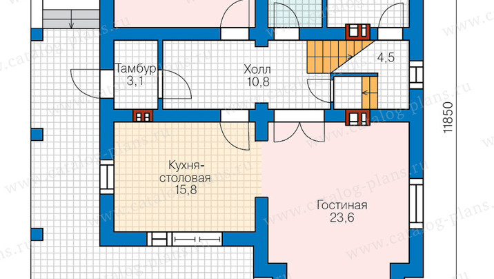 В-09. Двухэтажный дом с террасой. 13.58×10.86 м — фото 5