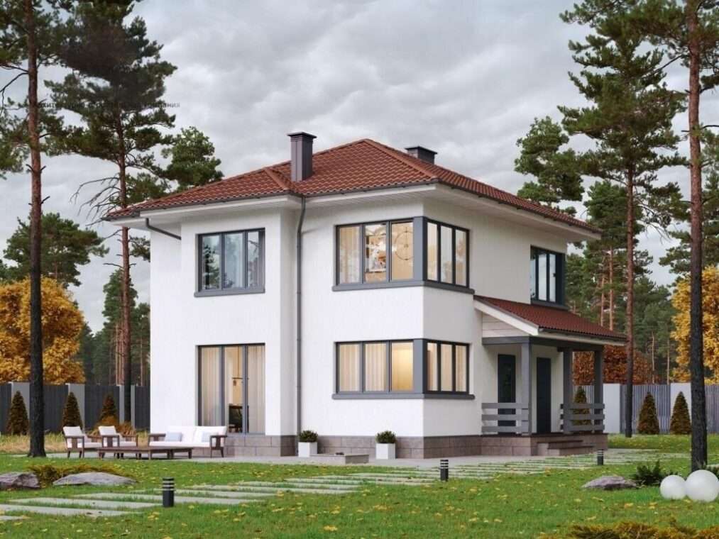 РФ-904 Двухэтажный дом с тремя спальнями 8.6* 8 м. — фото 1
