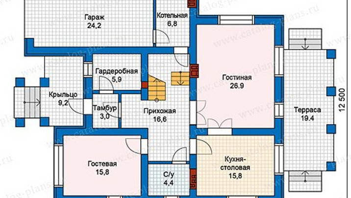 Т-54. Двухэтажный дом с гаражом 15.06×13.26 метров — фото 2