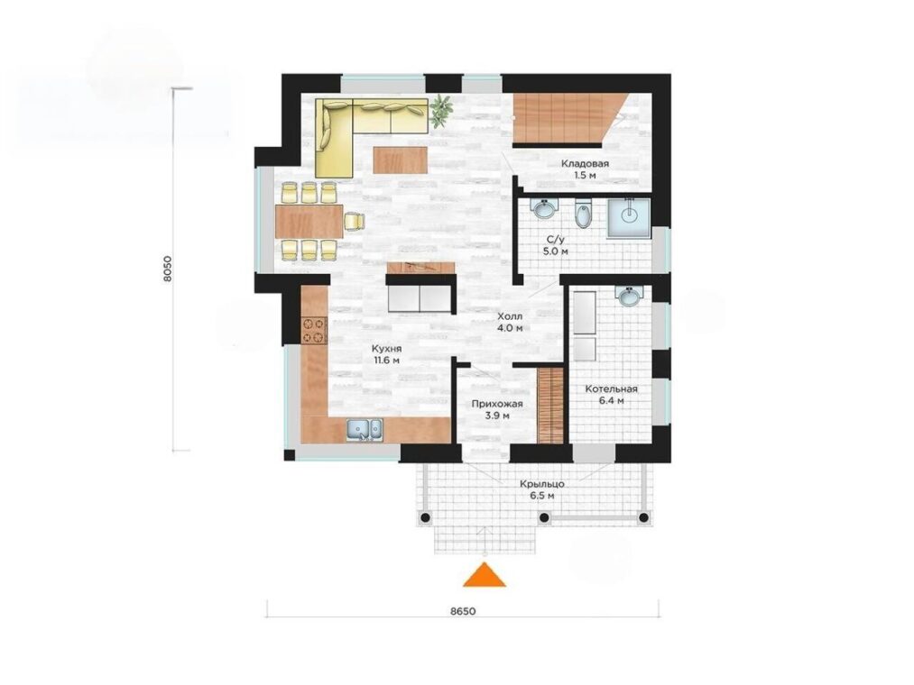 РФ-904 Двухэтажный дом с тремя спальнями 8.6* 8 м. — фото 7