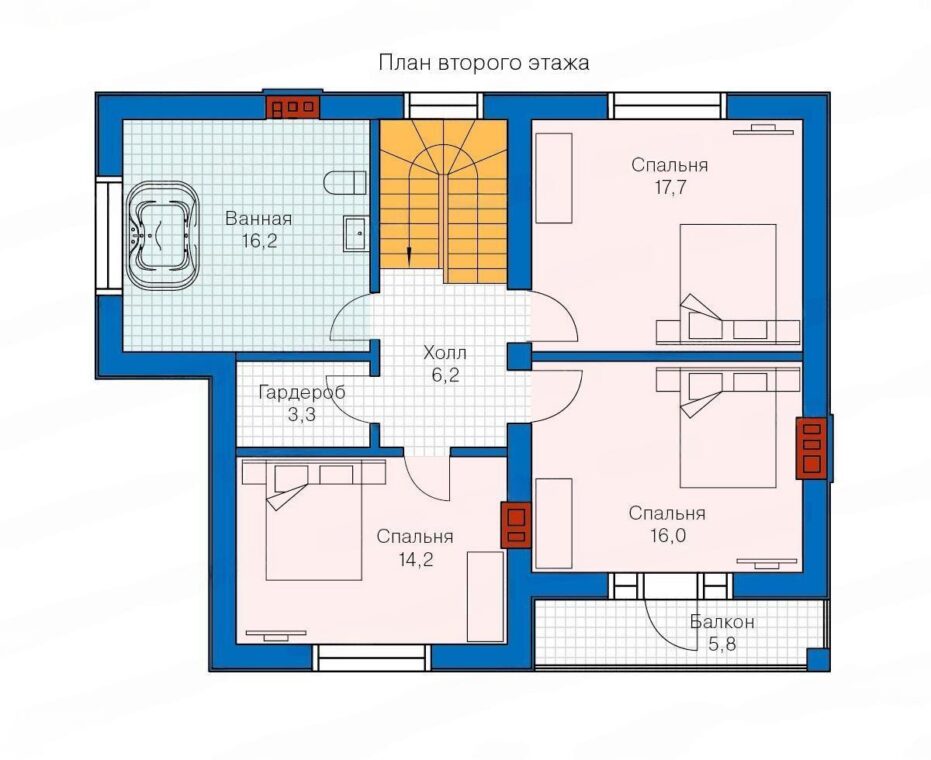 Н-98 Коттедж с четырьмя спальнями и мансардой 12.30 х 9.70 м — фото 7