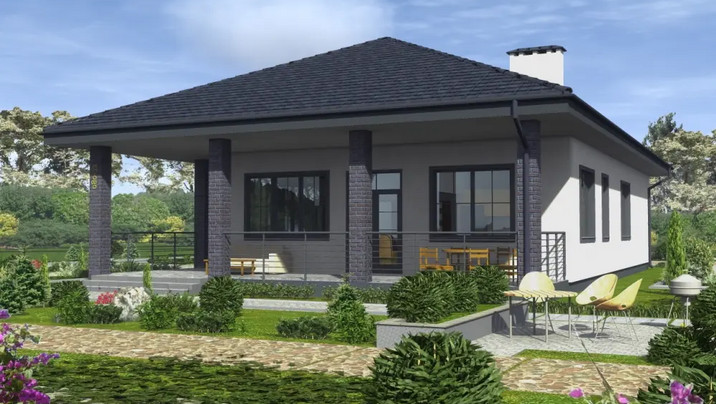 КНК-22 Коттедж с тремя спальнями и террасой 17,8* 11,6 м. — фото 8