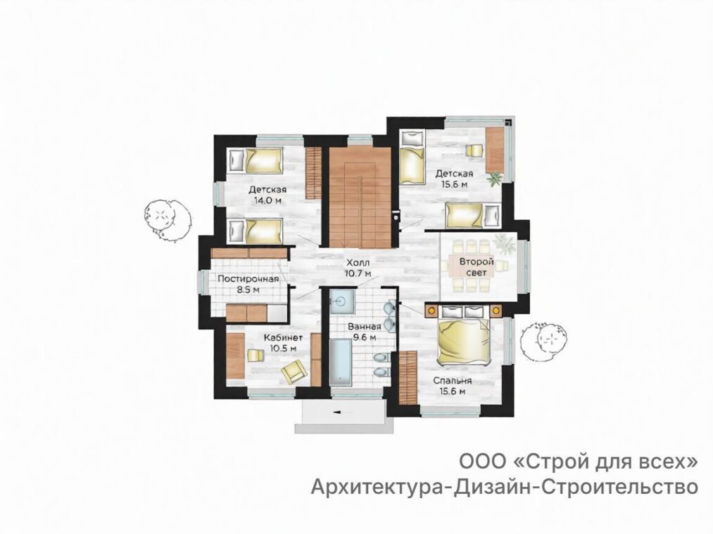 ПД-19 Коттедж с четырьмя комнатами 12,2*11,8 м. — фото 6