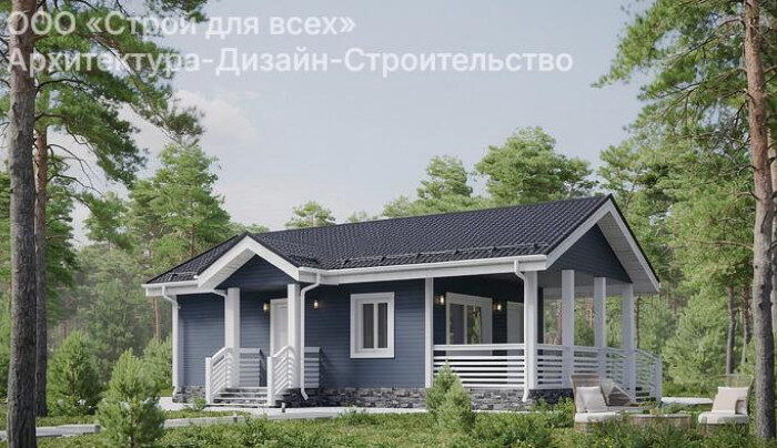 Проект «Новинка КР-62 Коттедж с двумя спальнями 6*8 м.»