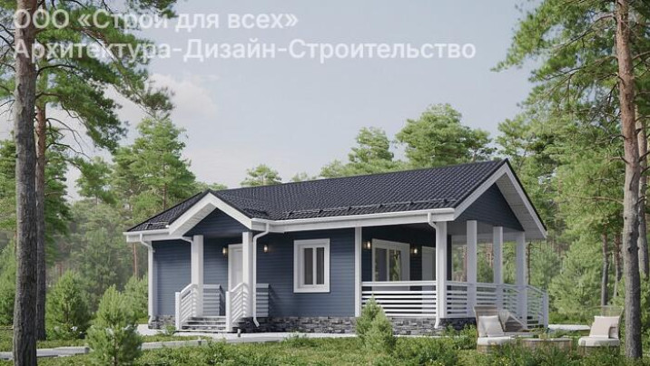 Новинка КР-62 Коттедж с двумя спальнями 6*8 м. — фото 1