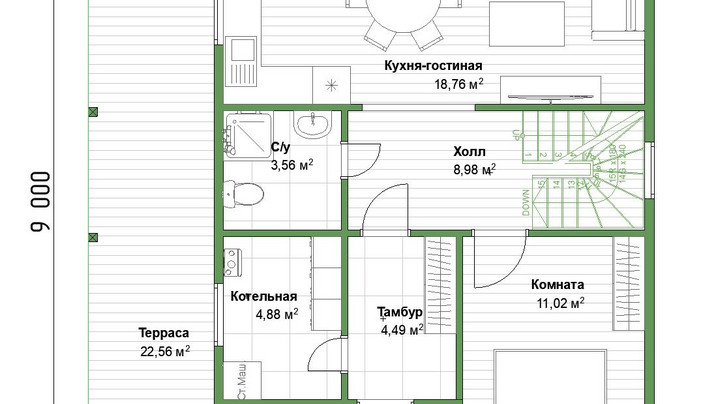 КР-06. Коттедж с мансардой и пятью спальнями 7*9 м. — фото 2