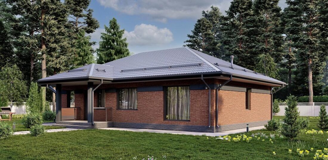 ВС-10. Одноэтажный дом с тремя спальнями 14×10 м. — фото 3
