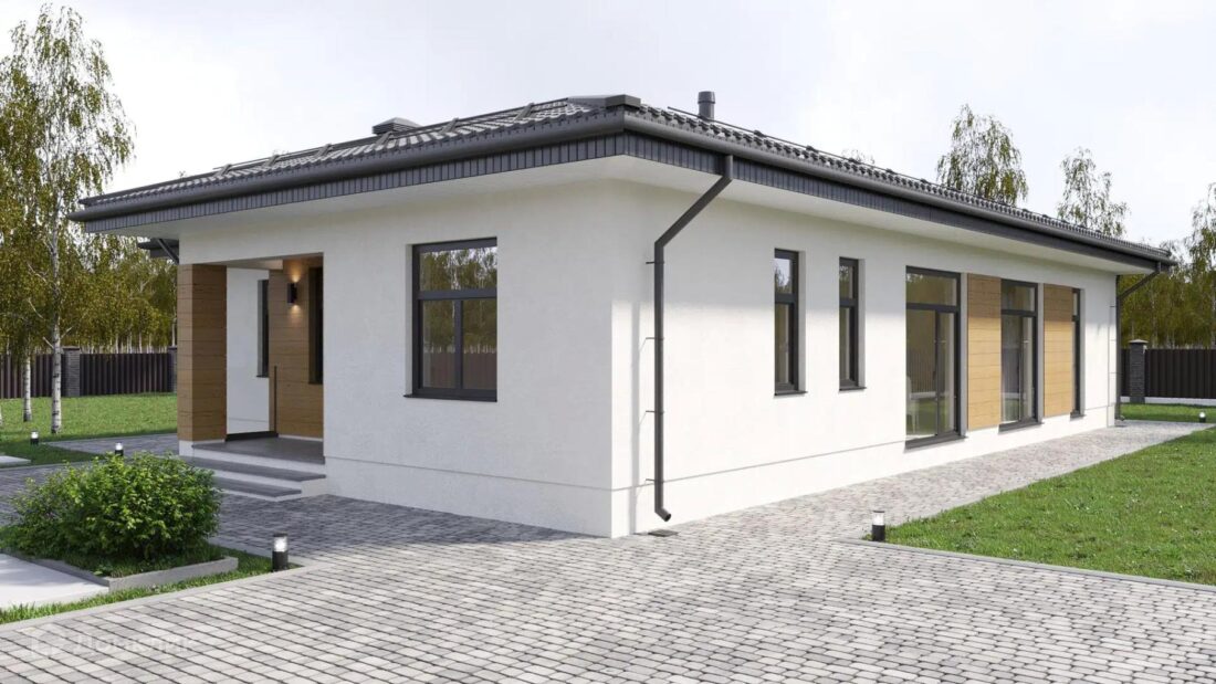 К-44 Коттедж с тремя комнатами и террасой 18*11.9 м. — фото 4