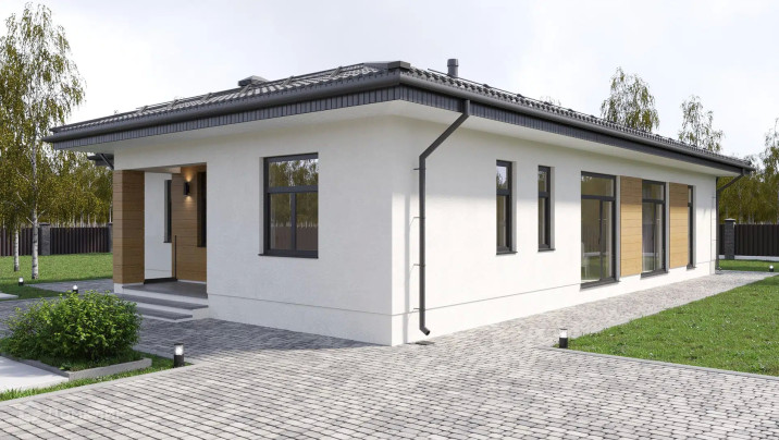 К-44 Коттедж с тремя комнатами и террасой 18*11.9 м. — фото 4