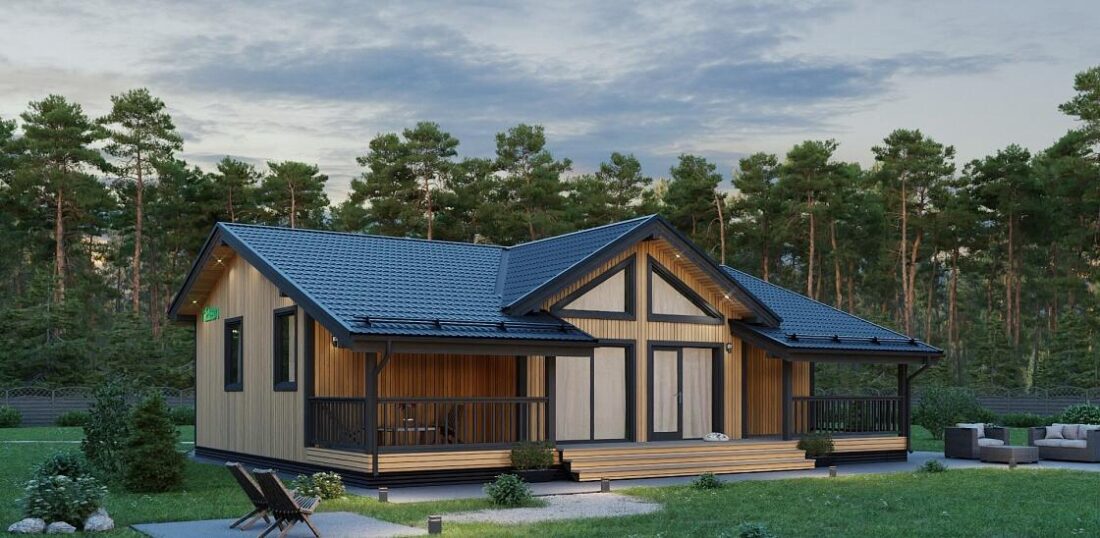 КР-18. Одноэтажный коттедж с тремя спальнями 14*11 м. — фото 4