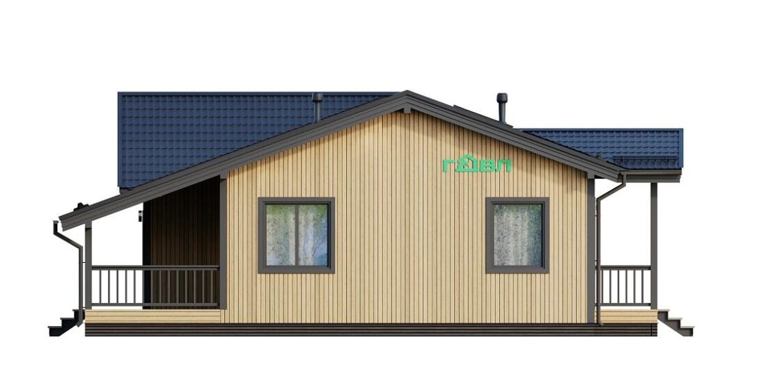 КР-18. Одноэтажный коттедж с тремя спальнями 14*11 м. — фото 6