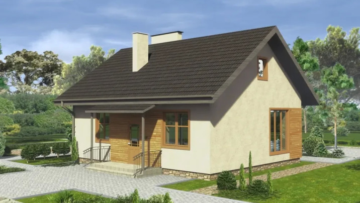 МК-01 Загородный дом с двумя спальнями 9.8*8.3 метров — фото 2
