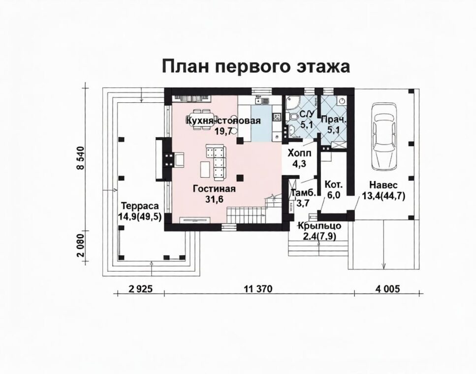 КР-35 Барнхаус с тремя спальнями 10.94×18.3 метров — фото 5