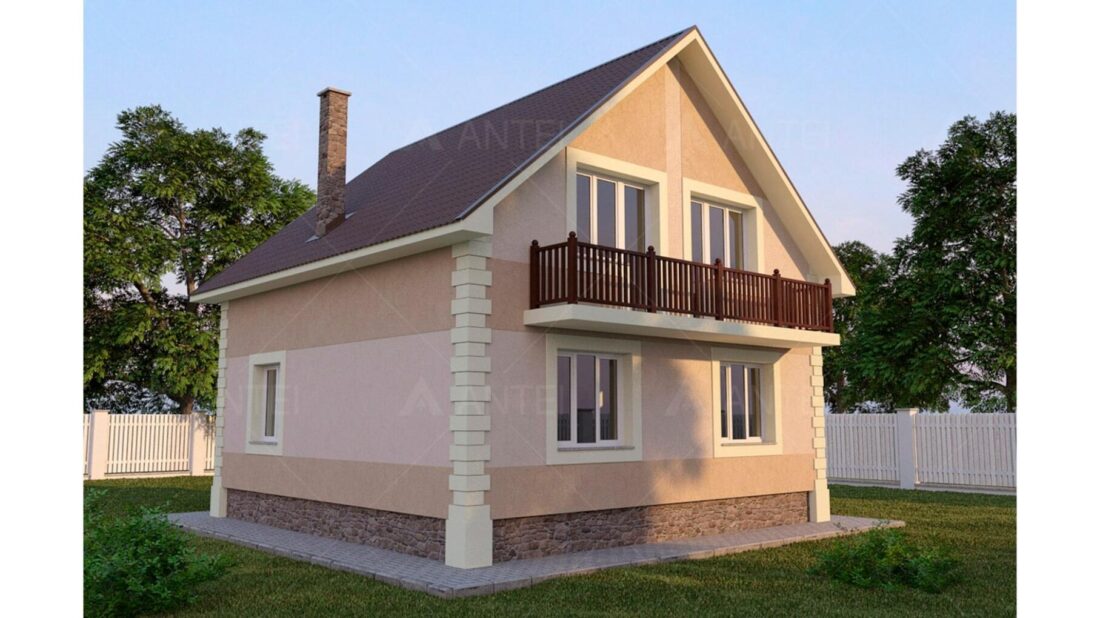 НР-44 Дом с тремя спальнями и мансардой 8,7*8.6 м. — фото 2
