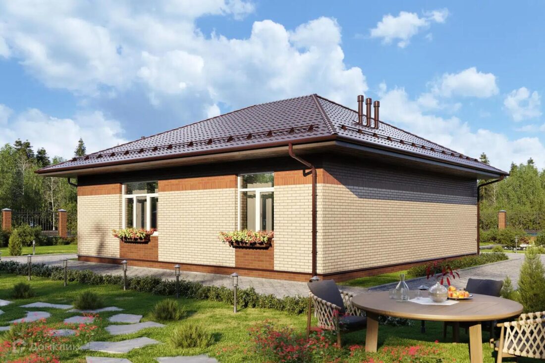 ВП-012 Одноэтажный дом с тремя спальнями 11.1*12.4 м. — фото 2