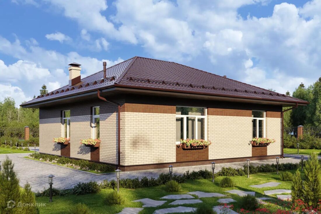 ВП-012 Одноэтажный дом с тремя спальнями 11.1*12.4 м. — фото 4