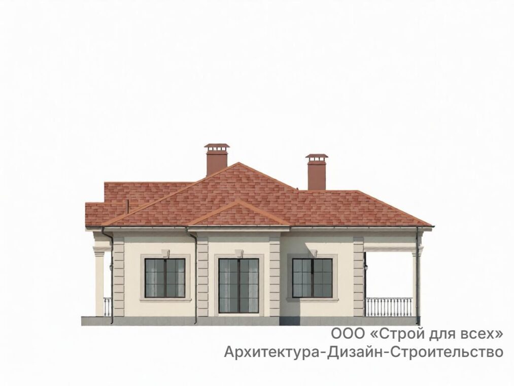 ПД-24 Коттедж с мансардой и четырьмя комнатами 19,9 м х 16,7 м. — фото 3