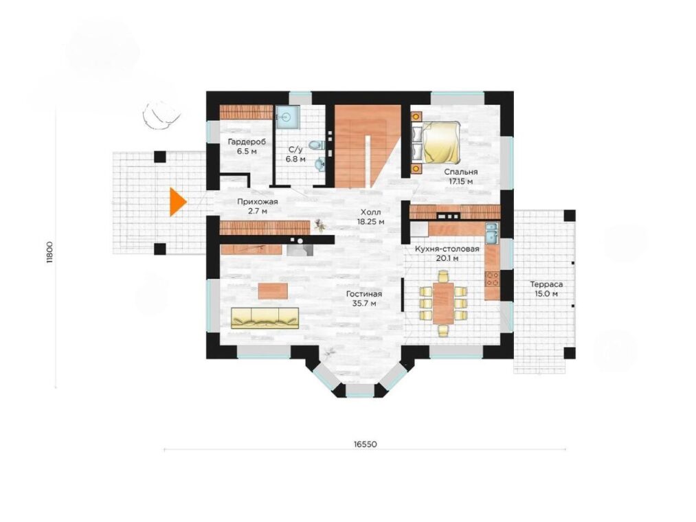 ФЦ-04. Коттедж с шестью комнатами и спорт-залом 15 м x 13. — фото 7