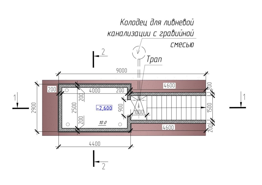 Проект заглубленного погреба 4*2,5 метров с тамбуром. — фото 9